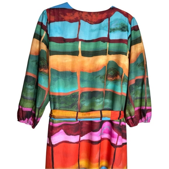 WILLA STORY Vinnie Maxi Dress Multi-Color Striped Print V-Neck  Size: Large - Picture 12 of 14